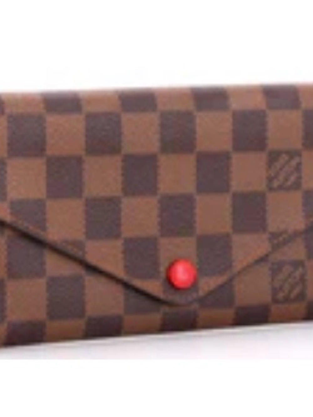 Louis Vuitton Brown Damier Wallet with Red Interior